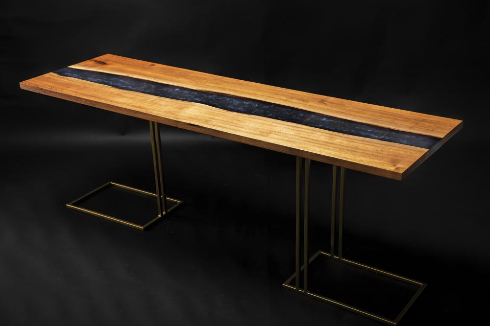 ブラックウォールナットのリバーテーブル